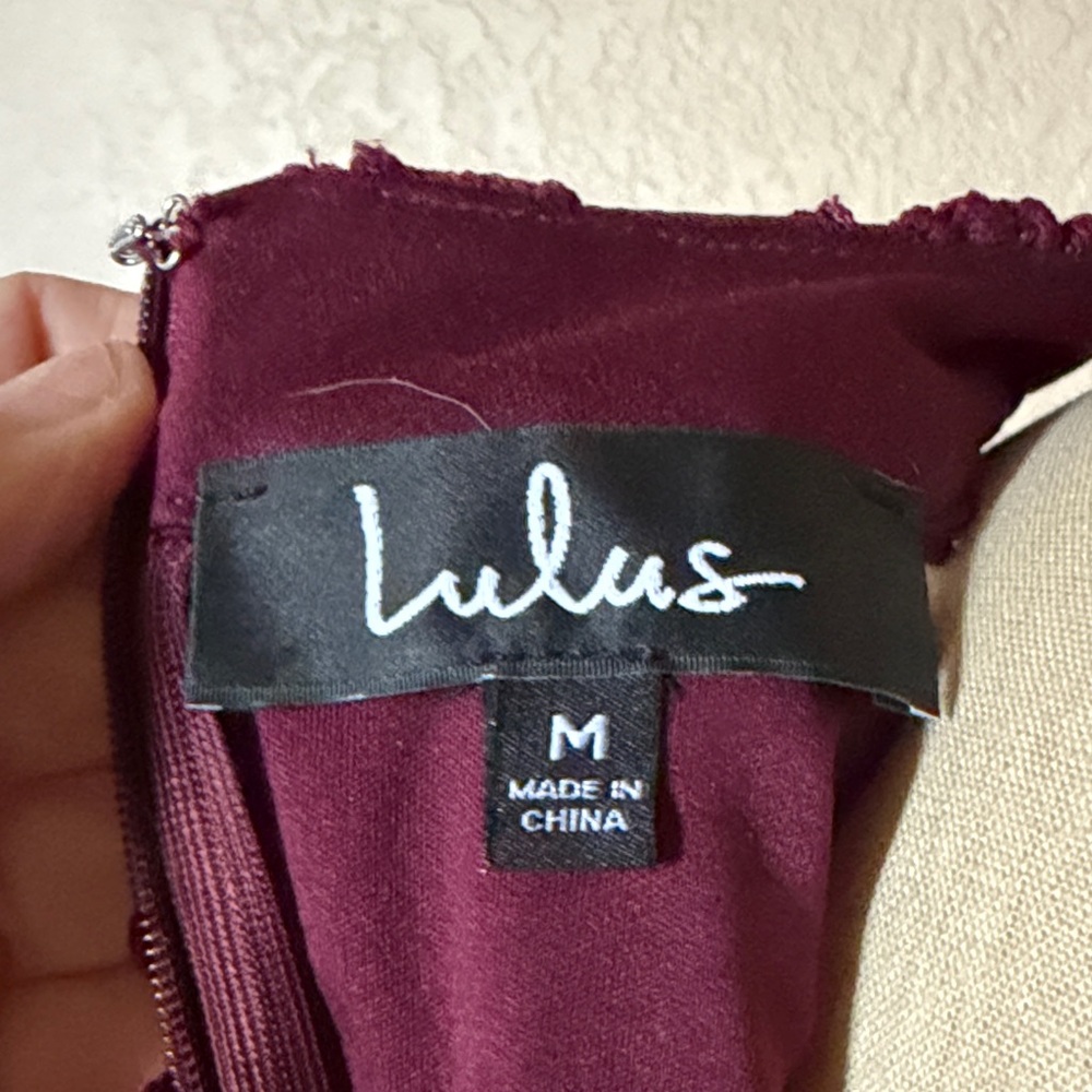 Lulu's Plum Lace Halter Mini Dress - Picture 5 of 6